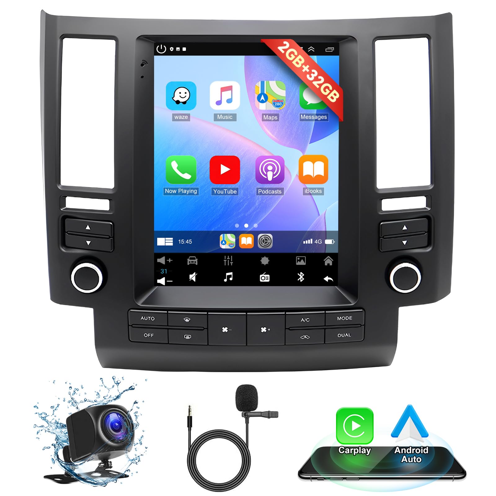 Amazon.com: 9.7'' Vertical Screen Radio for Infiniti FX35 FX45
